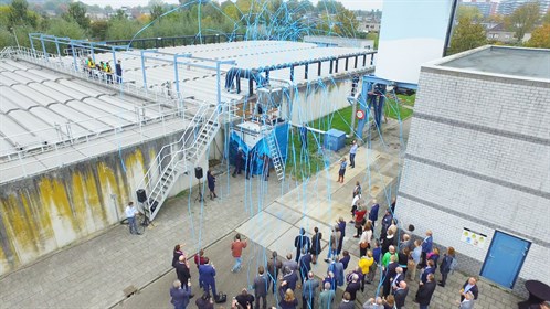 Opening van de proef om medicijnresten te verwijderen bij de Rioolwaterzuiveringsinstallaties in Papendrecht.
